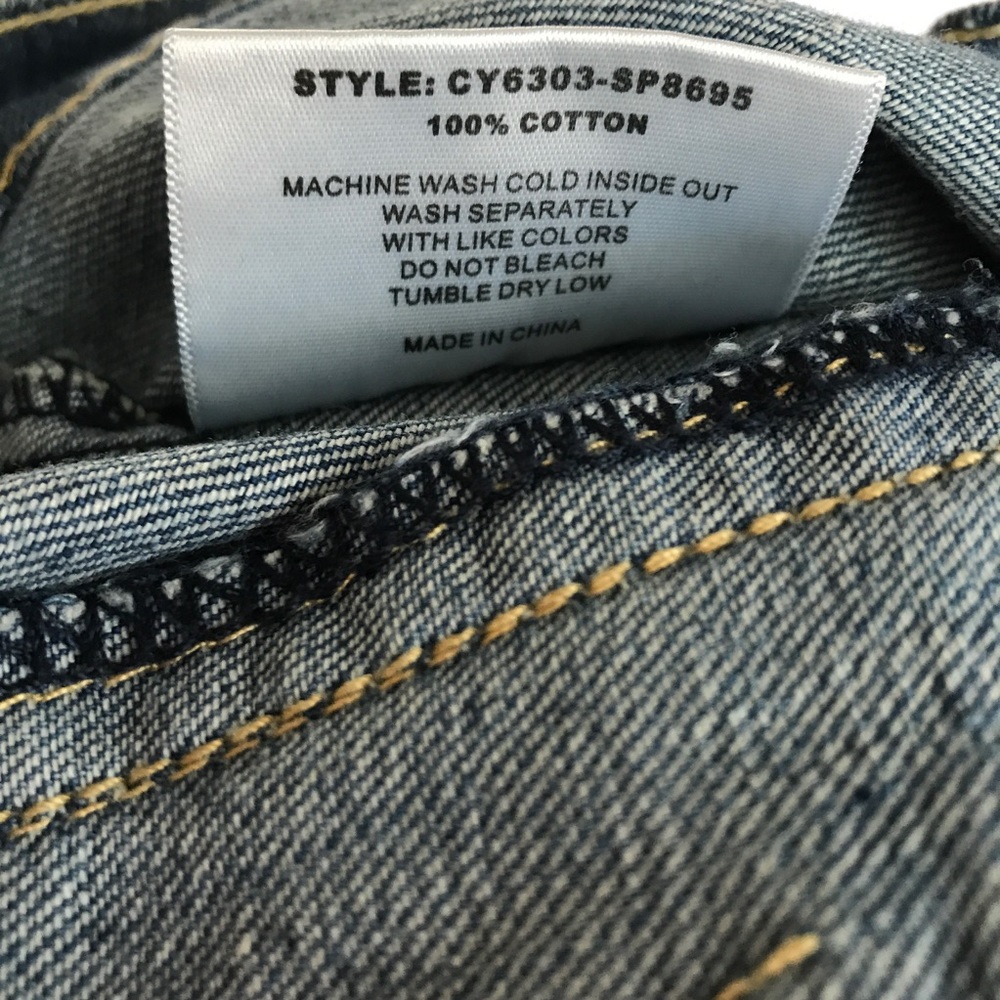 Love Culture Light Blue Denim Jacket with Colorful Stripes - Picture 8 of 8